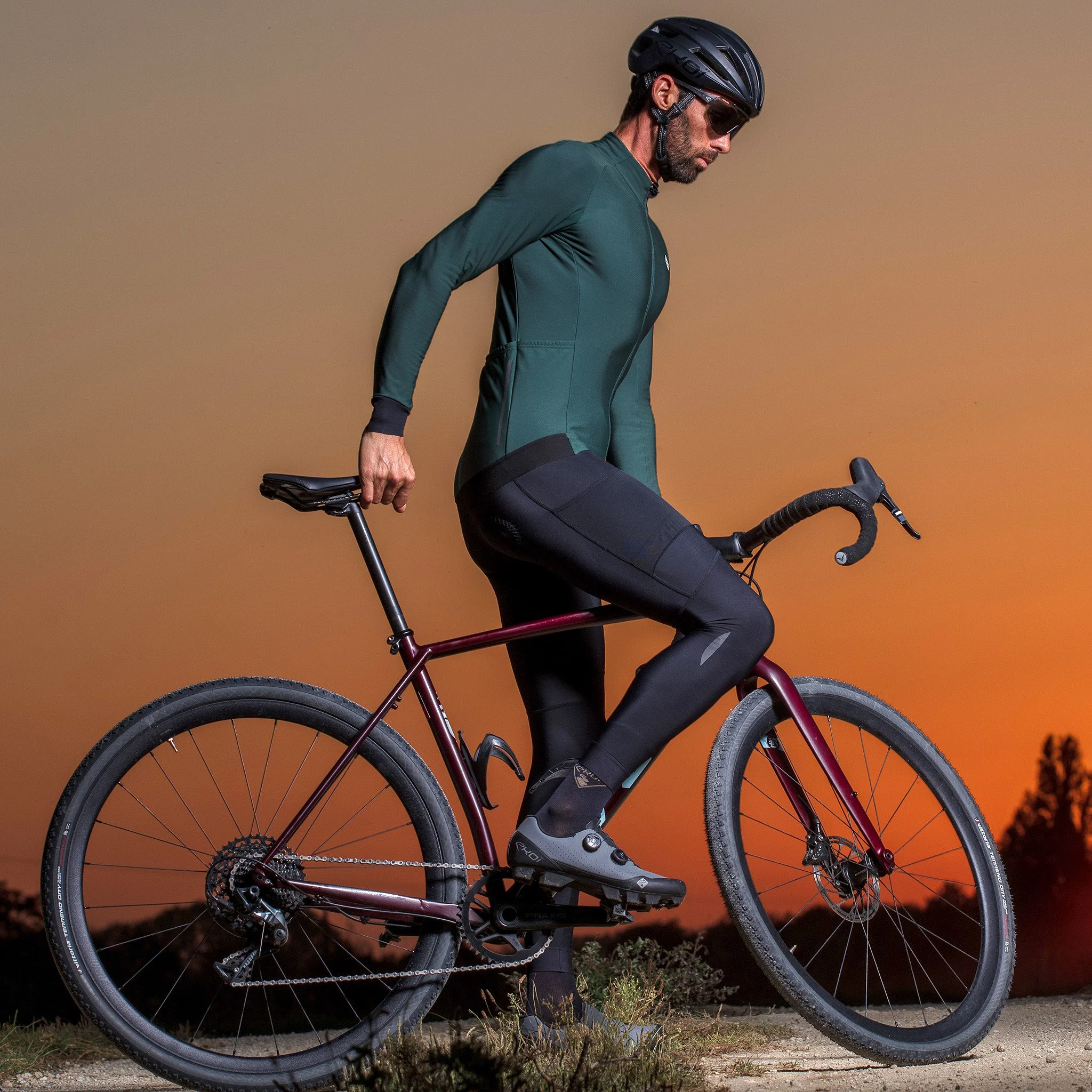 EKOI Gravel Cargo black winter bib tights