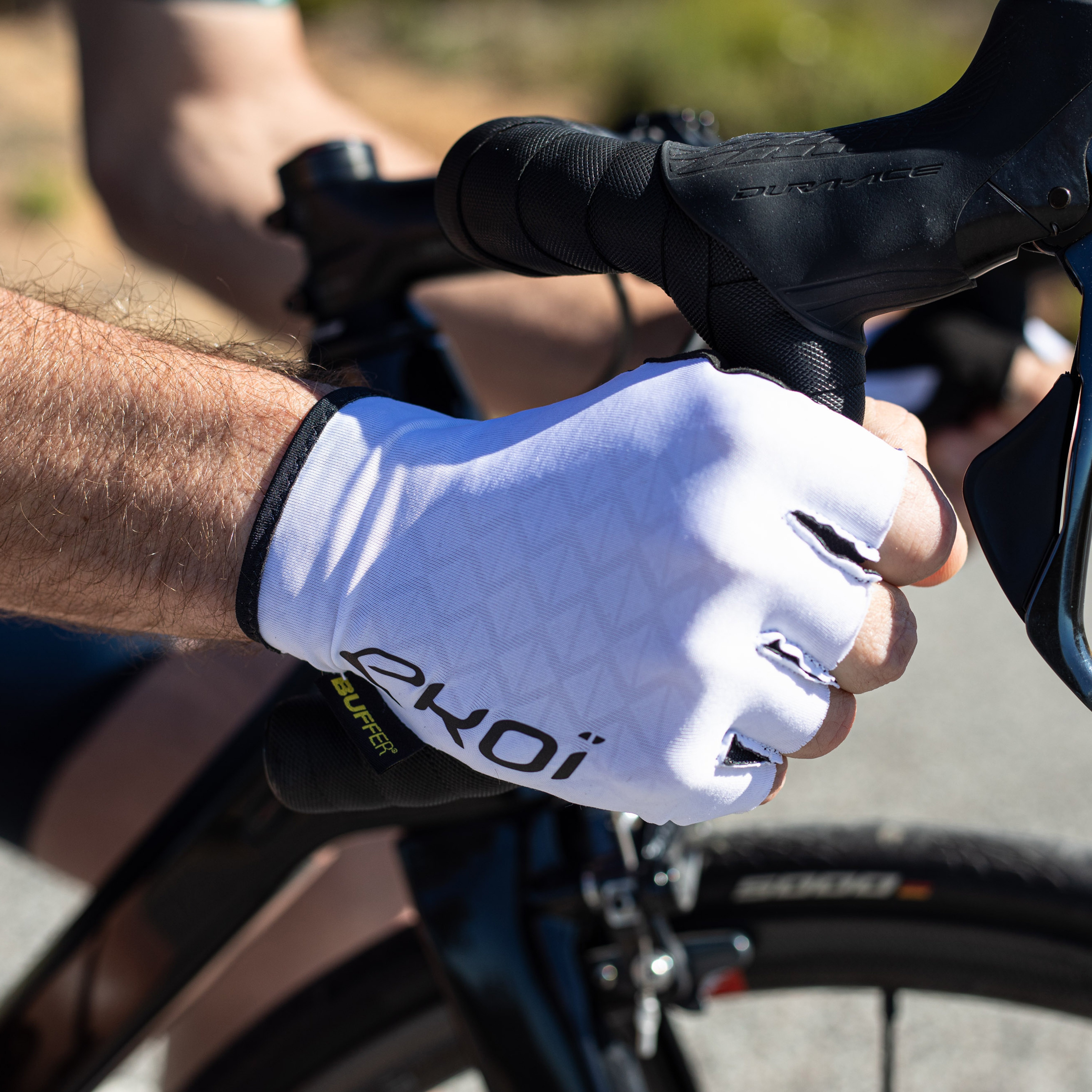 Gants vélo EKOI Racing Outlast Buffer Blanc