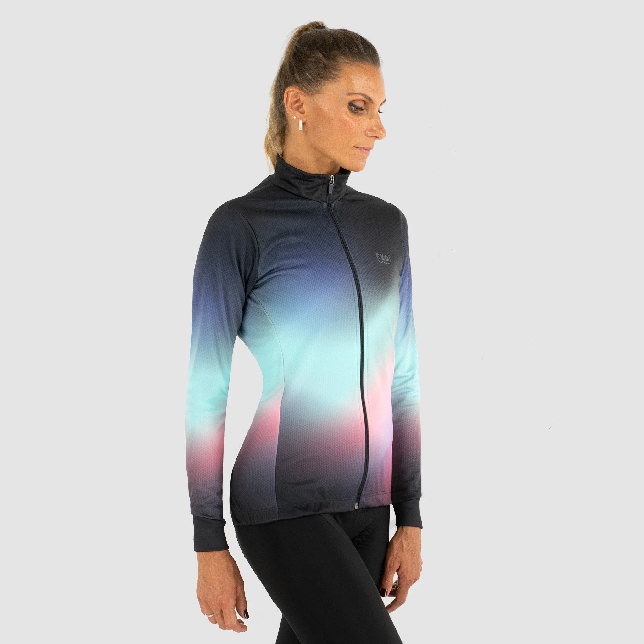 Women Long Sleeves Jersey EKOI AURA Pink