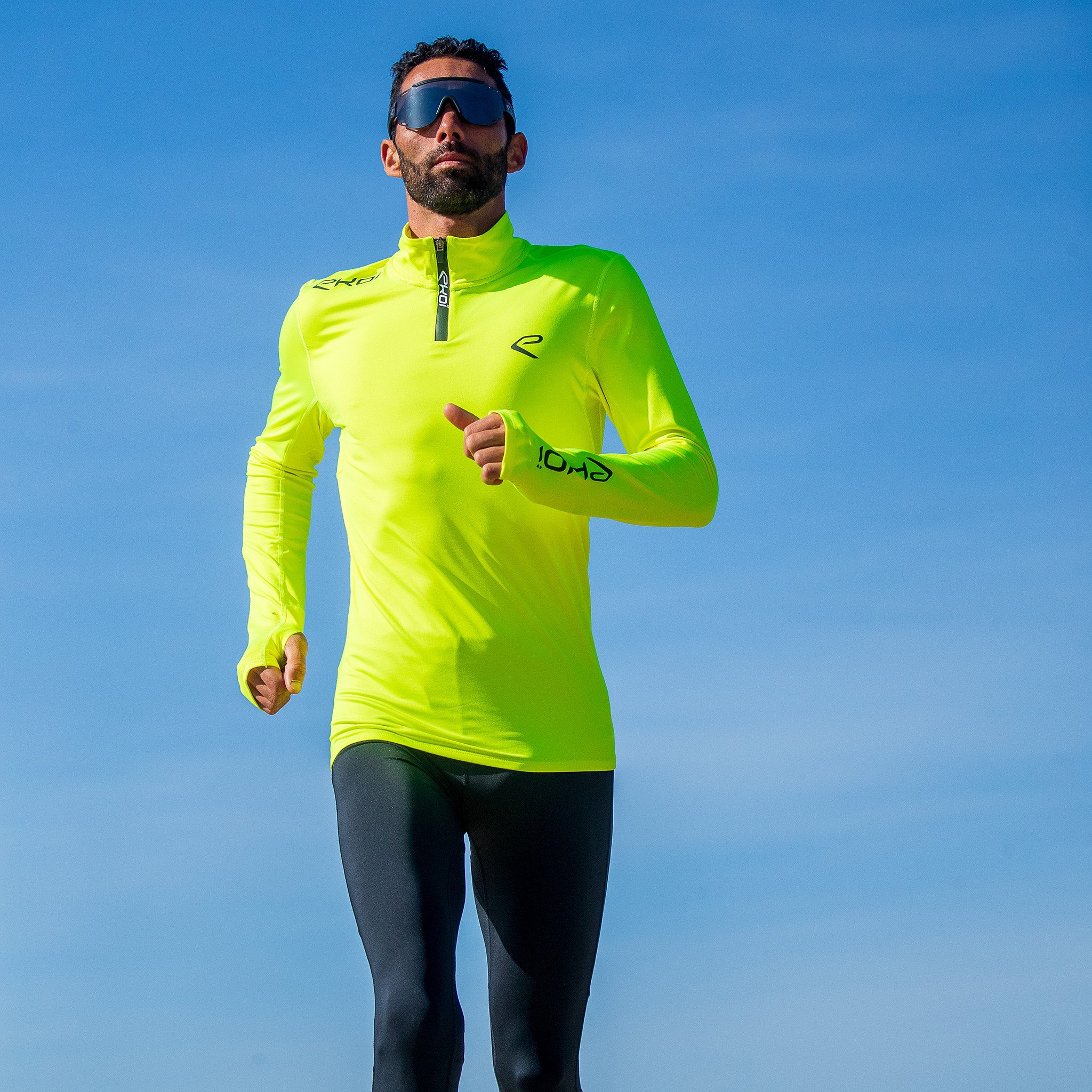 EKOI RUN Warm Black zipped sweat top