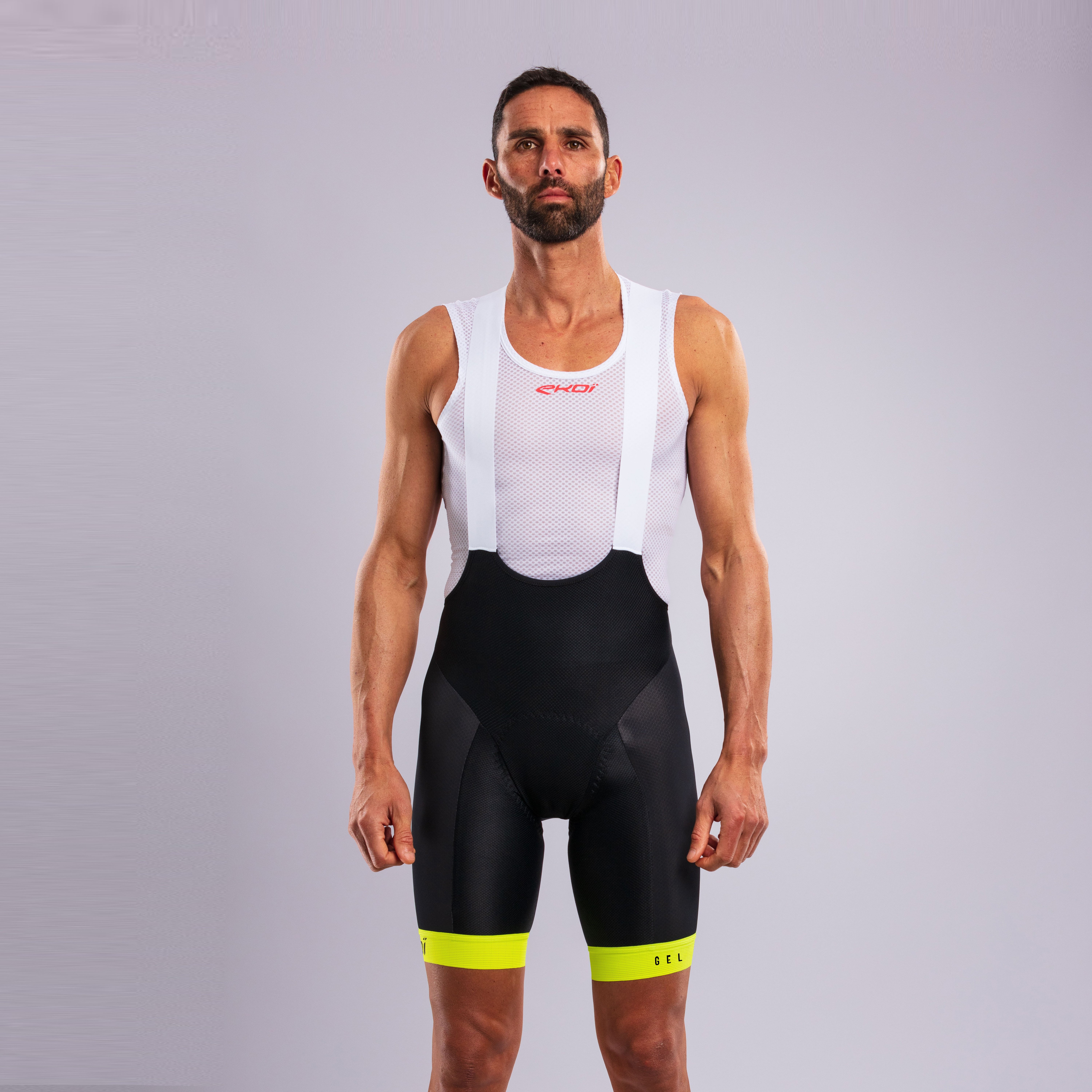 EKOI MEMORY GEL Bib Shorts Neon Yellow
