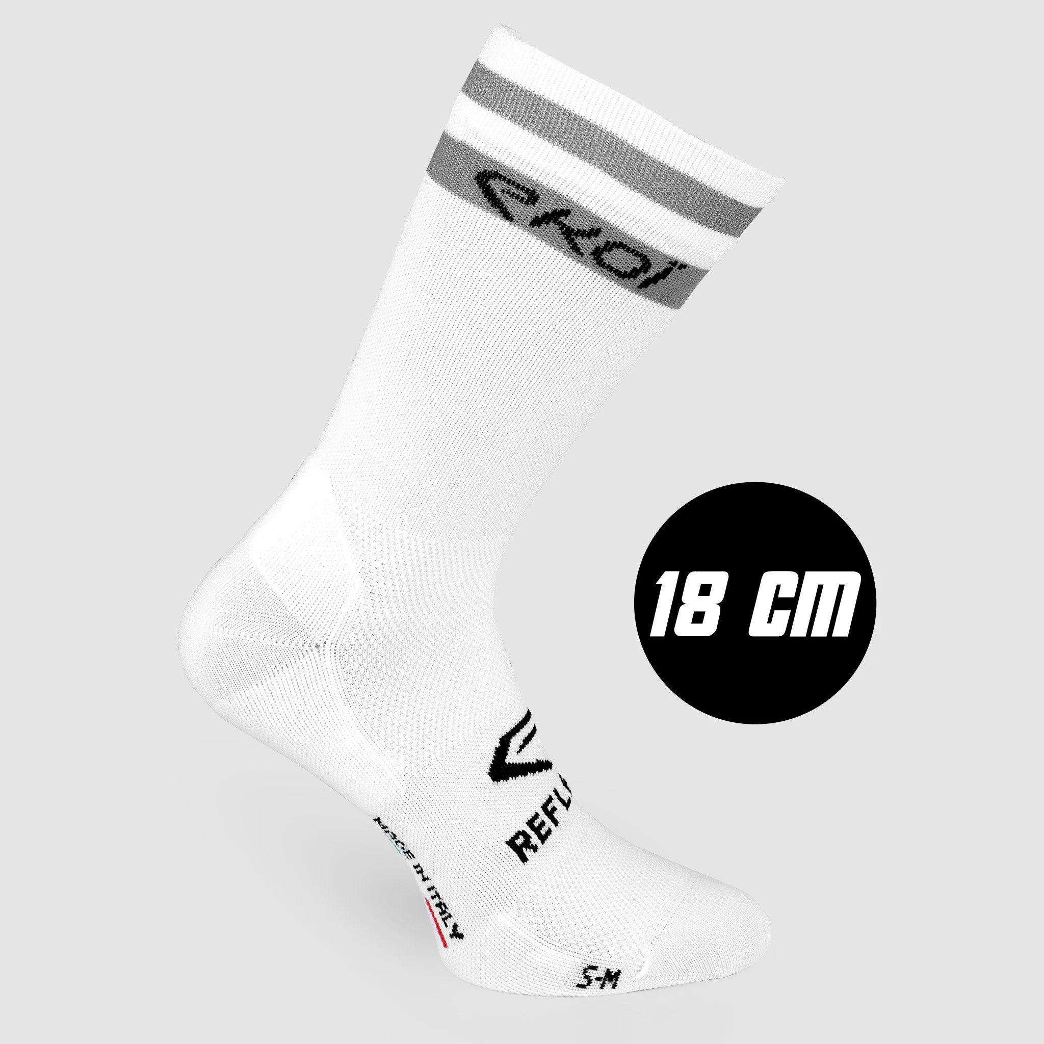 EKOI REFLEX WHITE 18CM CYCLING SOCKS