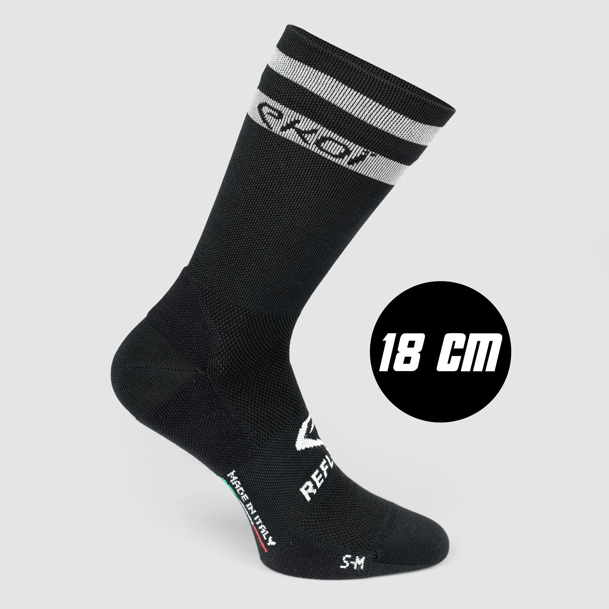 EKOI REFLECT BLACK 18CM CYCLING SOCKS
