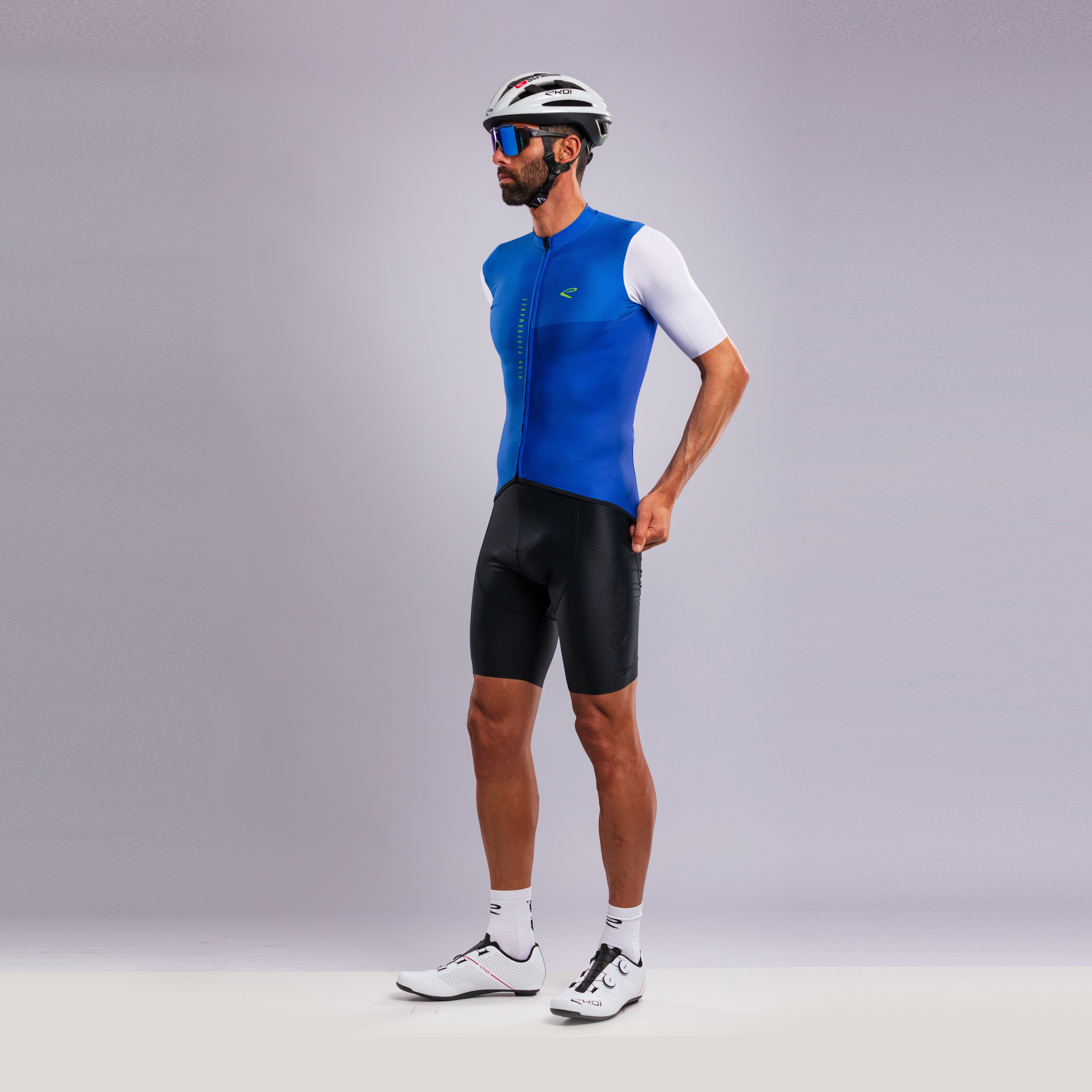 EKOÏ MONOCHROME khaki jersey and black Cross bib shorts combo