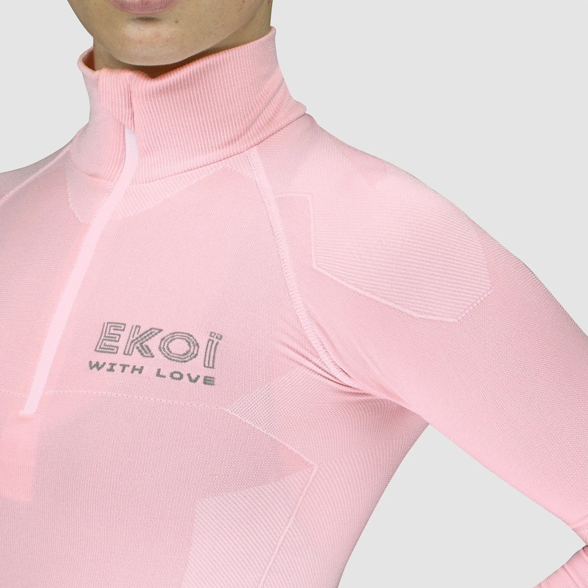 Ladies Base Layer Thermo Zipped Neck EKOI ERIN Black