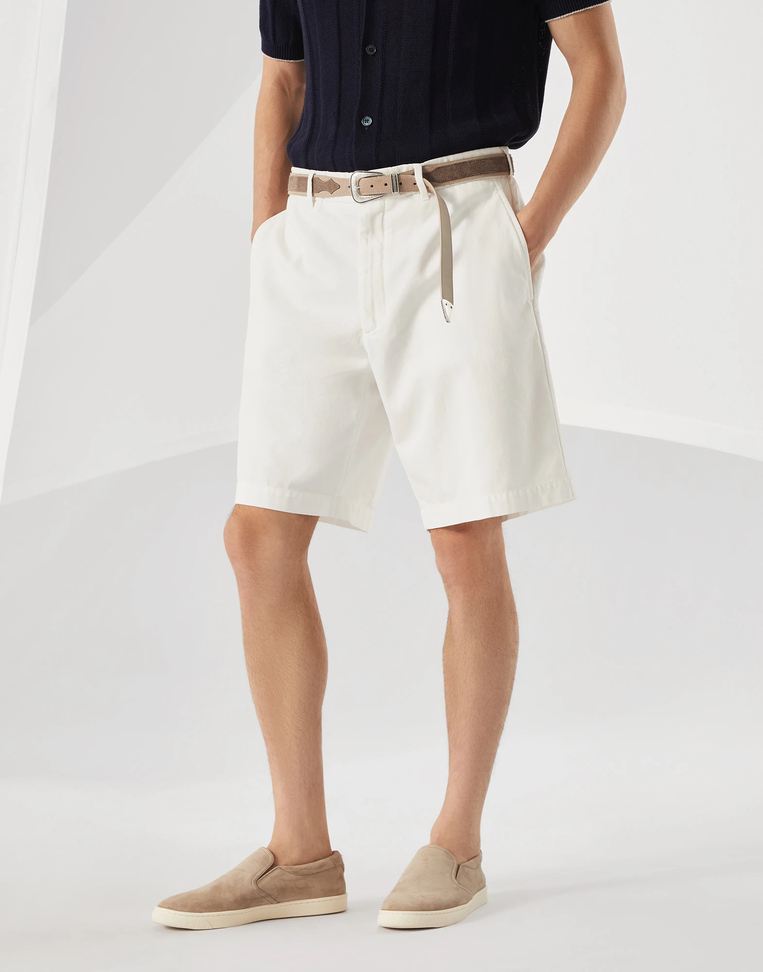Garment-dyed Bermuda shorts