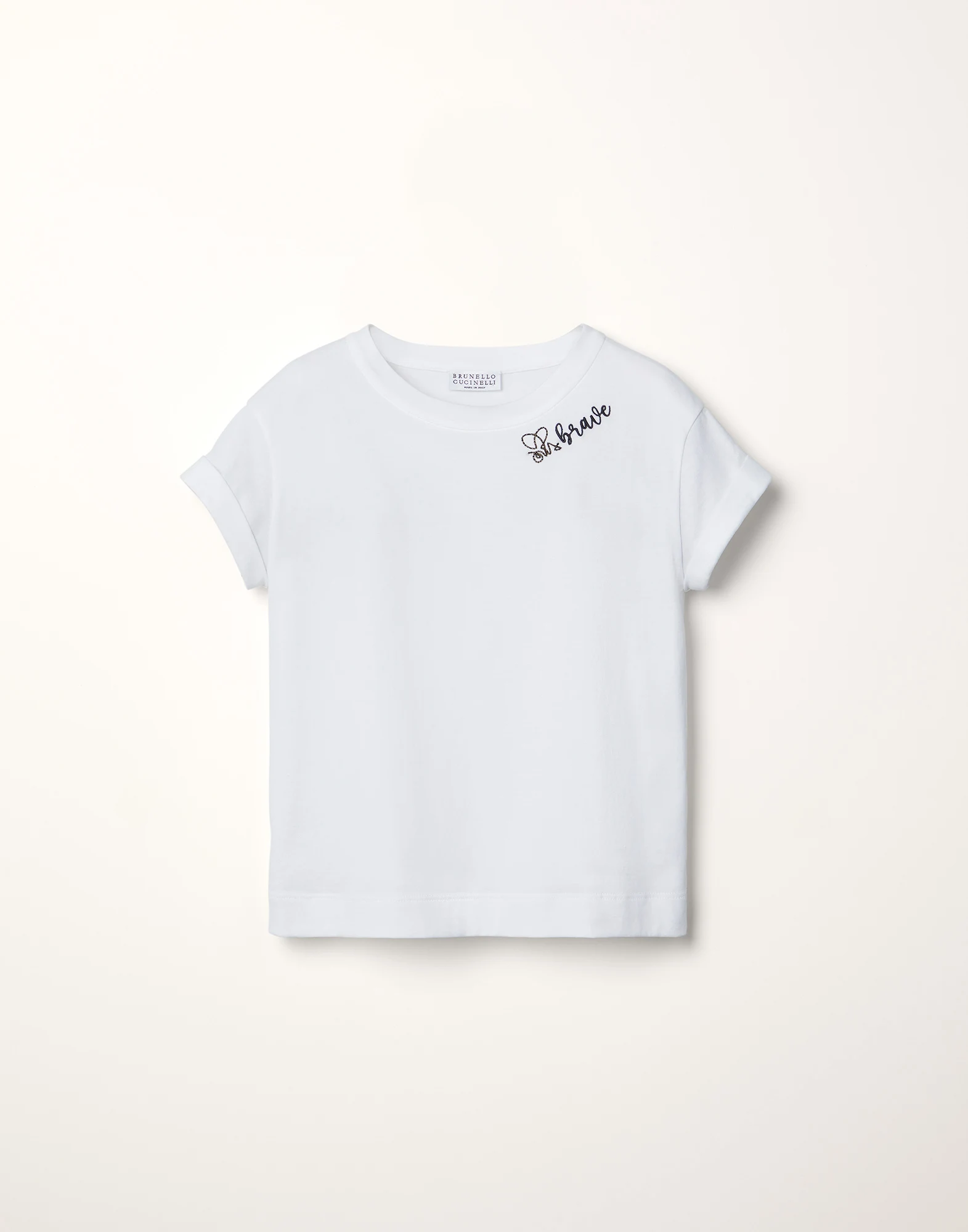 Cotton lightweight jersey T-shirt with embroidery