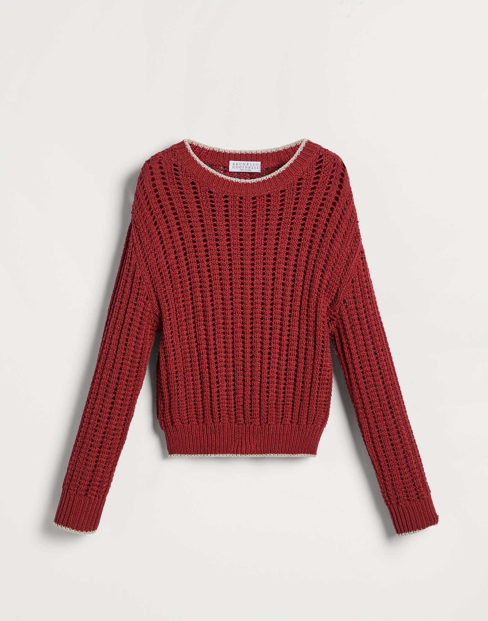 Ribbed openwork sweater