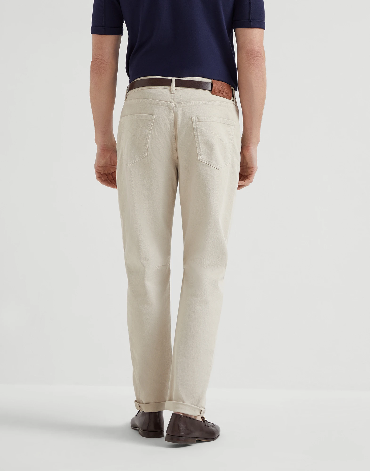 Dyed denim trousers
