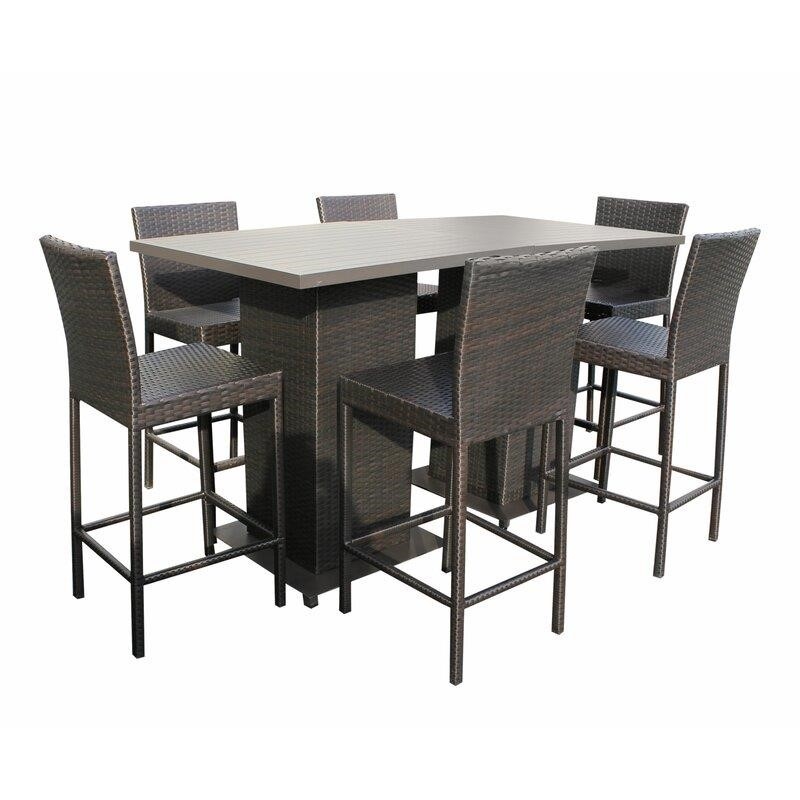 Tegan Square 6 - Person 70'' Long Bar Height Dining Set