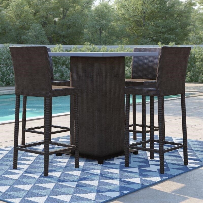 Fairfield Square 4 - Person 35.5'' Long Bar Height Dining Set