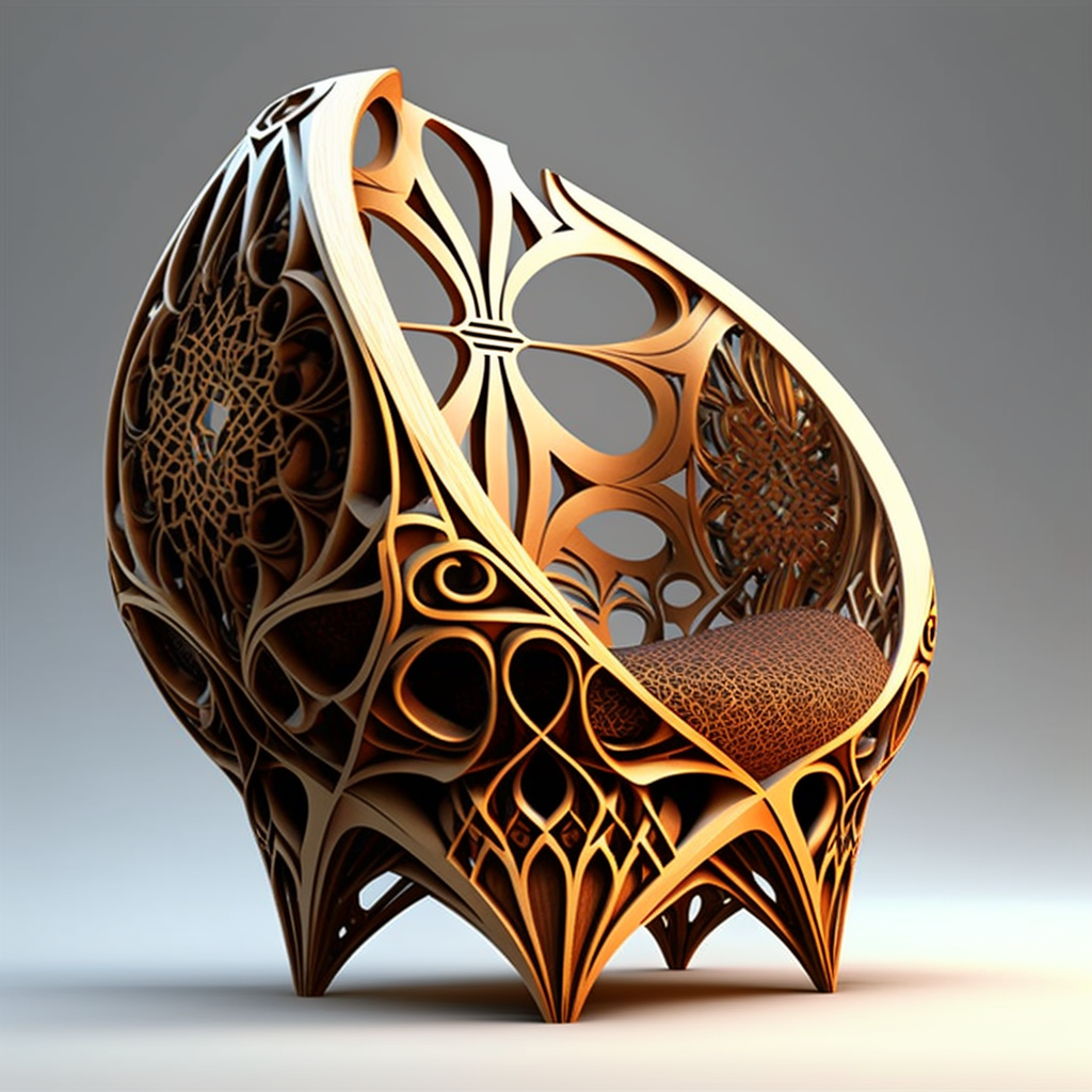 French Art Nouveau Sculptural Leaf Chair