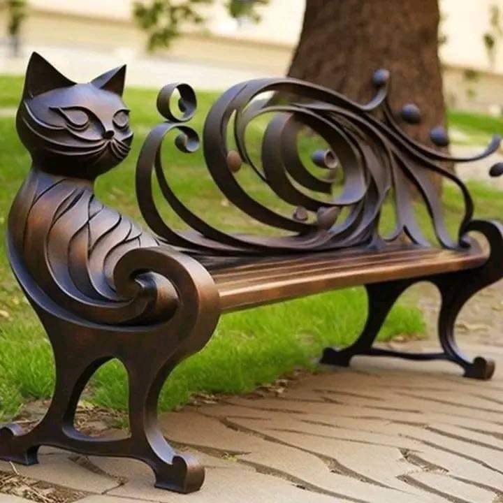 LAST DAY 49% OFF🔥Garden art iron cat benches