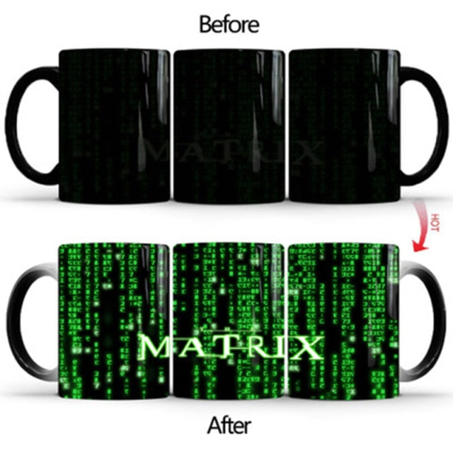The Matrix Magic Mug Color Change Heat Sensitive Ceramic Coffee Mug Creative Tea Milk Ceramic Cup Gifts For Friends