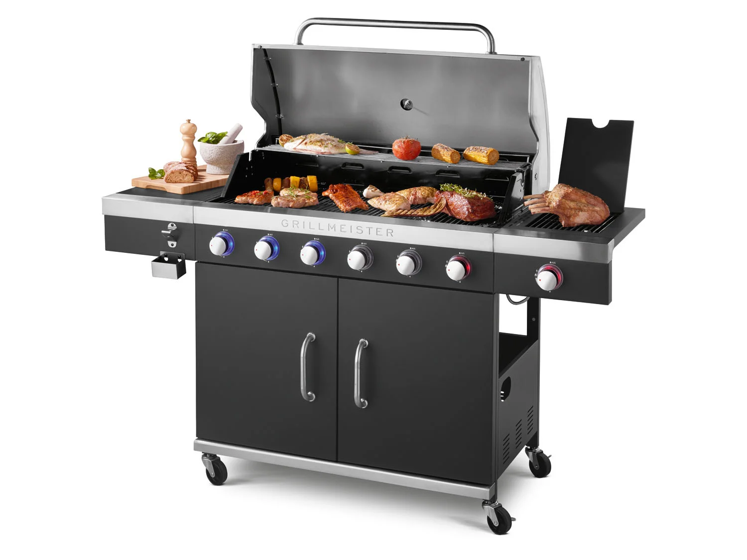 GRILLMEISTER gas grill, 6plus1 burner, 26.1 kW