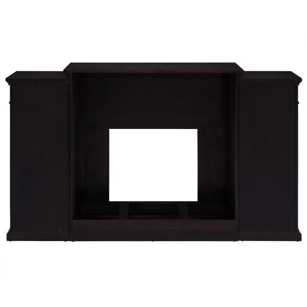 Overton Alexa-Enabled 72.5 in. Electric Smart Fireplace with Bookcases in Espresso