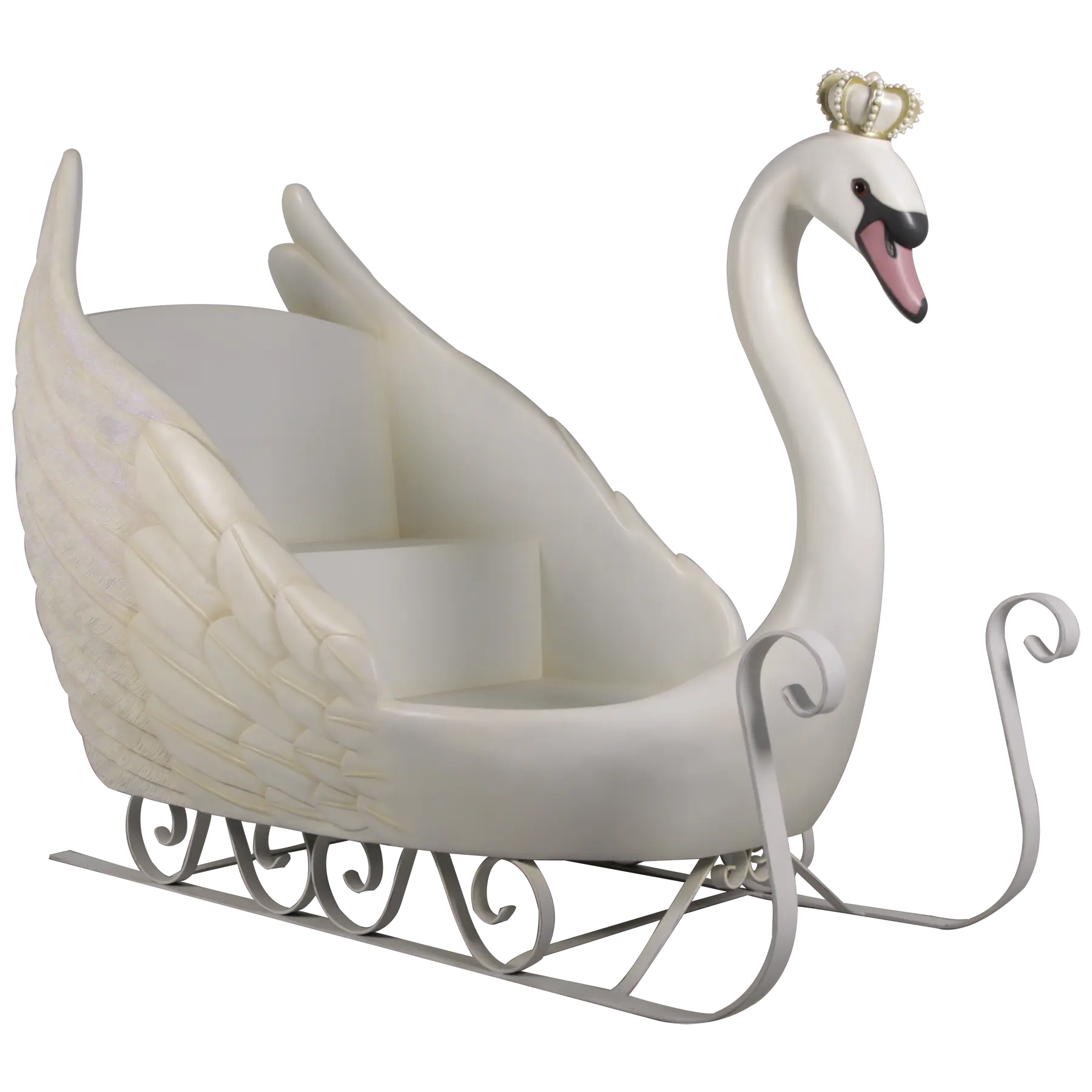 Large Swan Sleigh Statue
