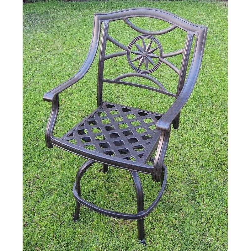 Carrow Round 4 - Person 42'' Long Aluminum Bar Height Dining Set with Cushions