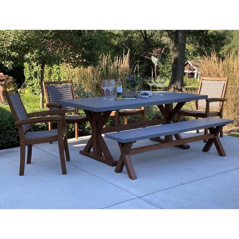 Kalavasos Rectangular 7 - Person 74'' Long Dining Set