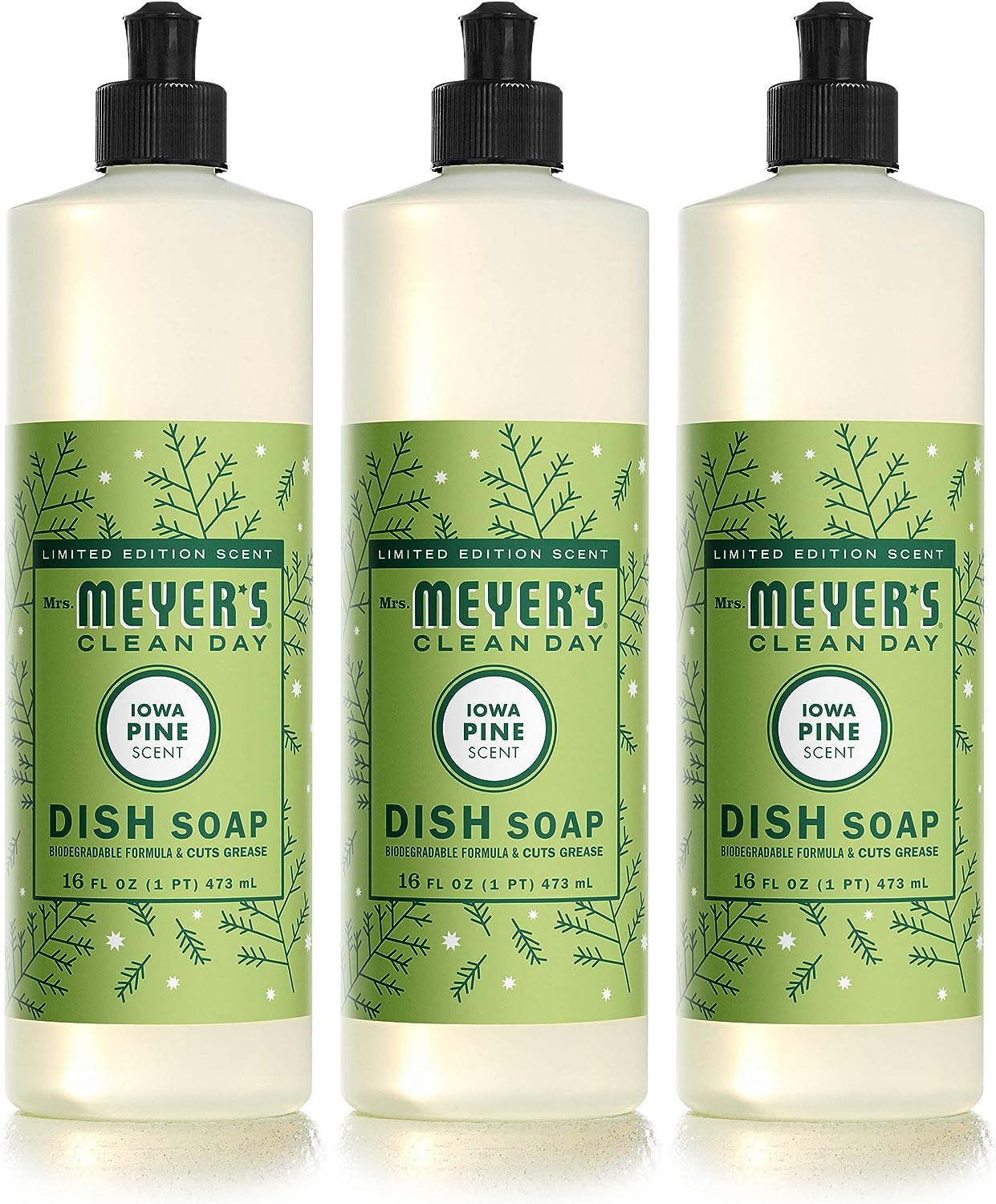 Mrs. Meyer's Liquid Dish Soap, Biodegradable Formula, Lemon Verbena, 16 Fl. Oz - Pack Of 3