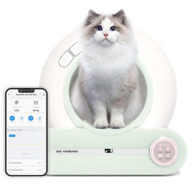 Automatic Self Cleaning Cat Litter Box 65L App Control