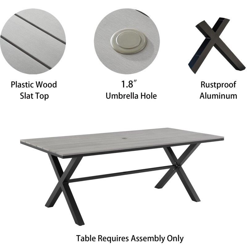 Abby Rectangular 6 - Person 78.74'' Long Dining Set with Cushions