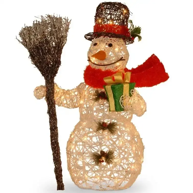 Snowman Christmas Decoration Figurine Lighted