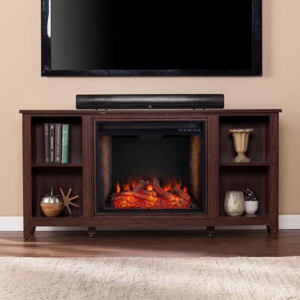 Colton Alexa Enabled 55.5 in. Electric Smart Fireplace in Espresso