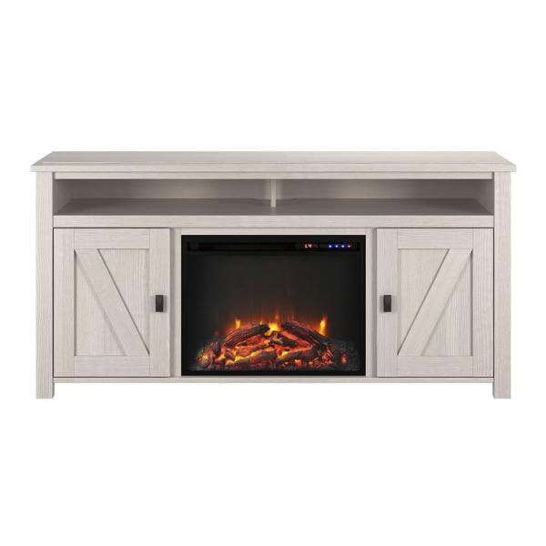 Brownwood 59.625 in. Electric Fireplace TV Console for TVs up to 60 in. in Ivory Oak