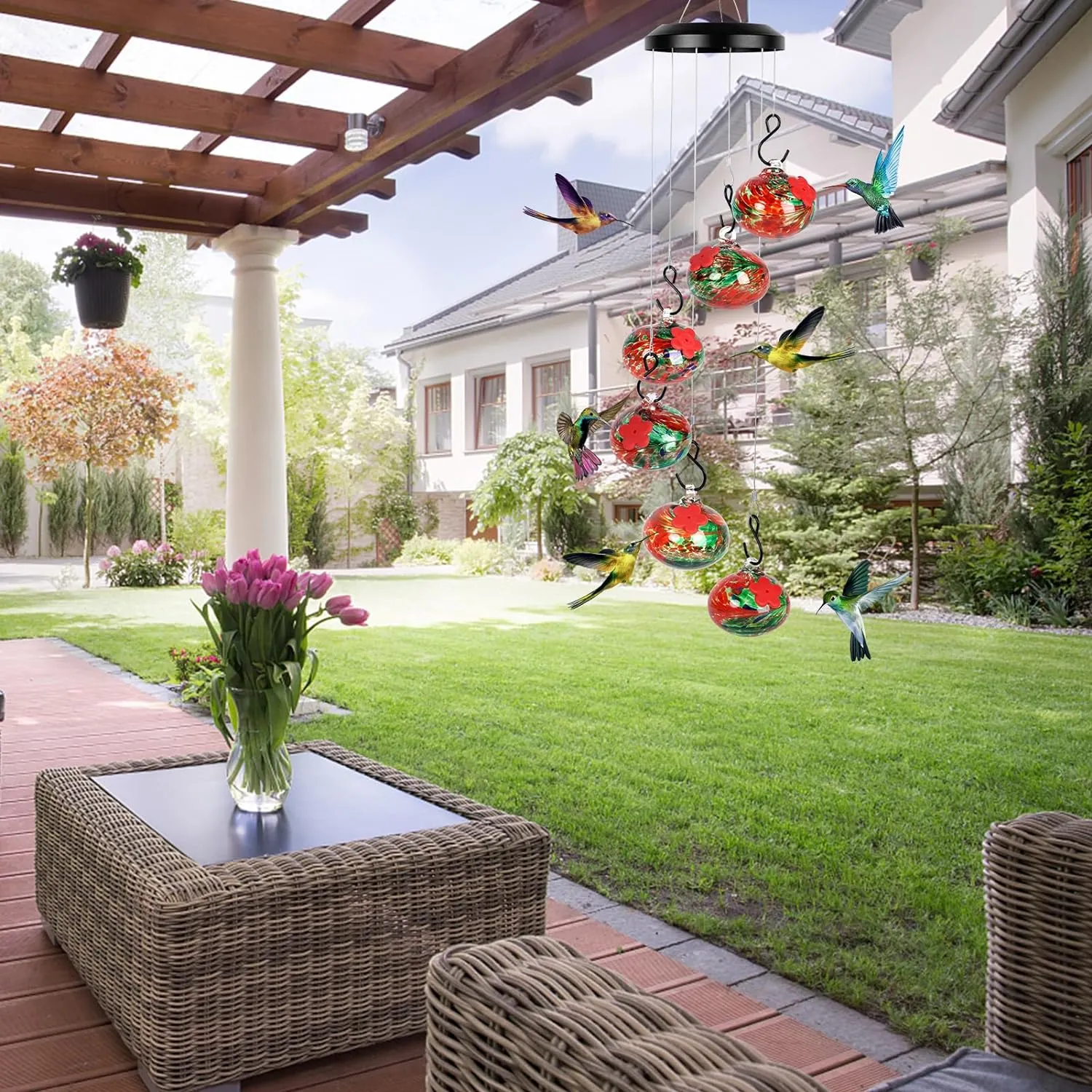 🐦Charming Wind Chimes Hummingbird feeders