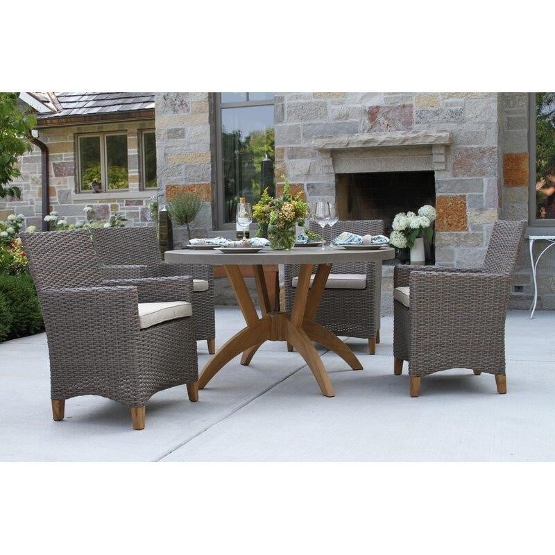 Carter Round 4 - Person 52'' Long Dining Set with Cushions
