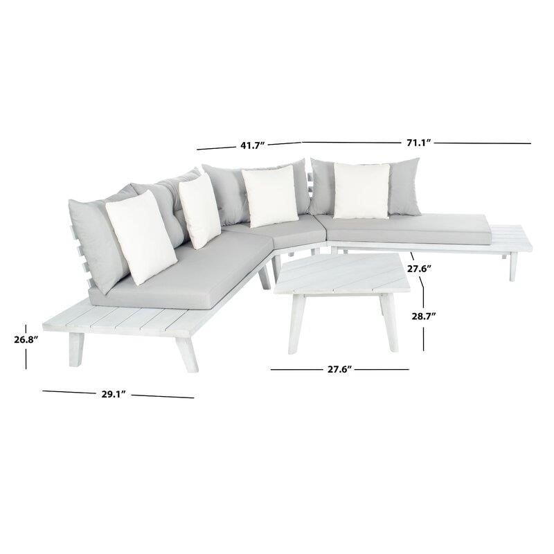 Coates Solid Wood 5 - Person Seating Group with Cushions