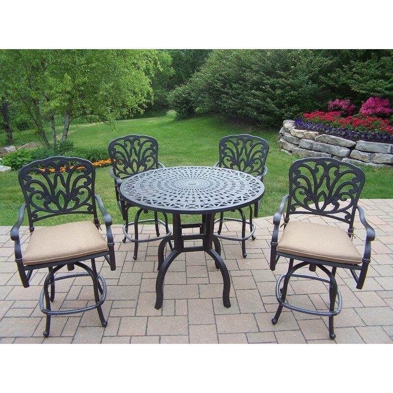 Bosch Round 4 - Person 42'' Long Bar Height Dining Set with Cushions