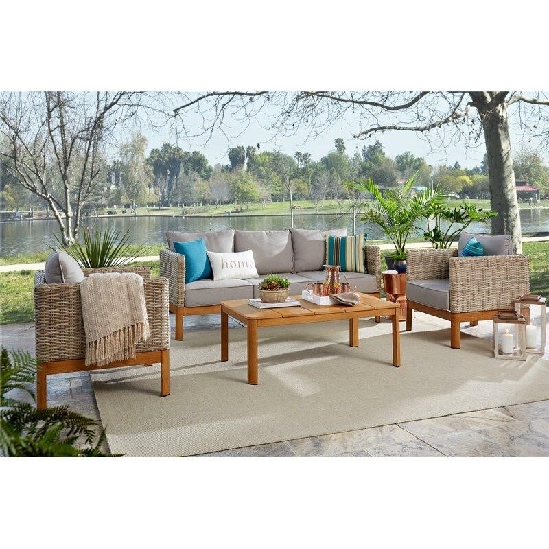 Centerview Wicker/Rattan 5 - Person Seating Group with Cushions