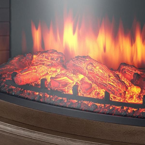 Barden 59 in. Freestanding Electric Fireplace TV Stand in Antique Coffee