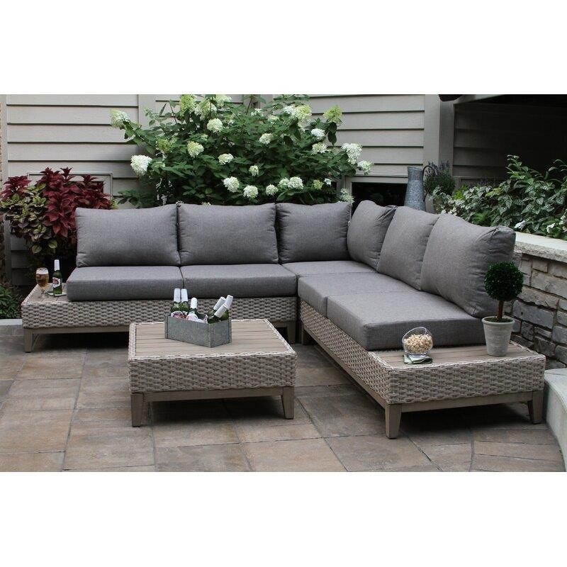 Legette Wicker/Rattan 5 - Person Seating Group with Cushions