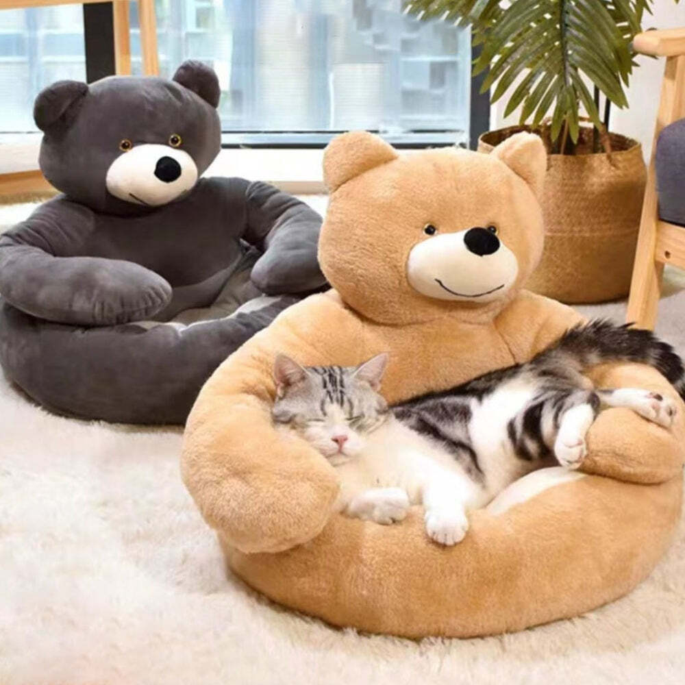 Cute Detachable Cuddle Bear Cat Bed