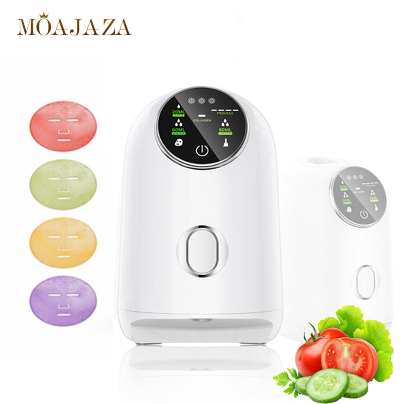 Beauty Facial Mask Maker Machine Automatic DIY Fruit Vegetable Skincare Acne Treatment Hydration Anti Aging with 32pcs Collagen