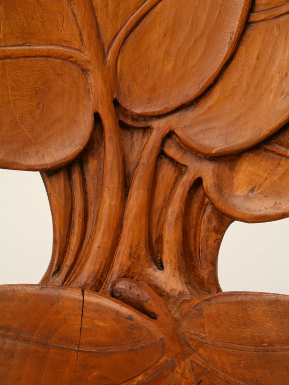 French Art Nouveau Sculptural Leaf Chair