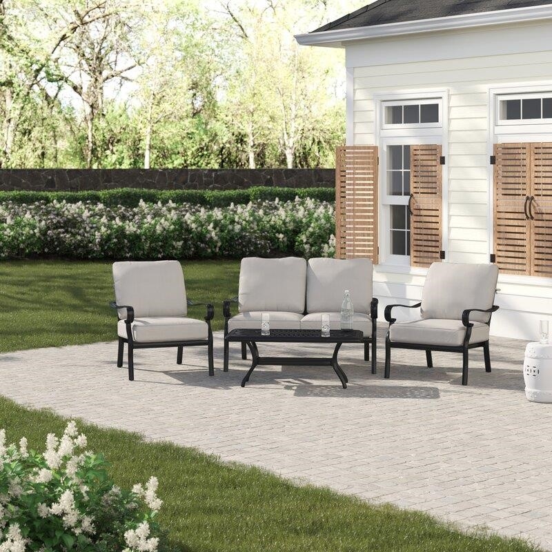 Askerby Metal 4 - Person Seating Group with Cushions