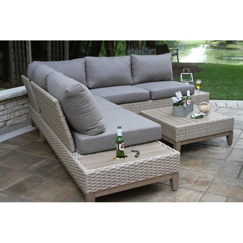 Legette Wicker/Rattan 5 - Person Seating Group with Cushions
