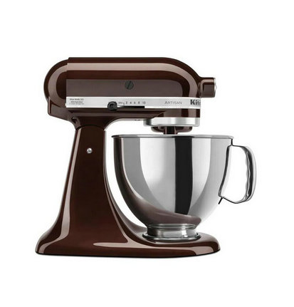 Artisan 5 Qt. 10-Speed Espresso Stand Mixer with Flat Beater, 6-Wire Whip and Dough Hook Attachments