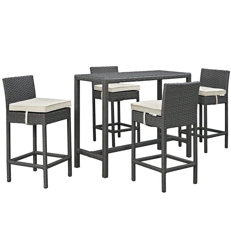Tripp Rectangular 4 - Person 52'' Long Bar Height Dining Set with Cushions