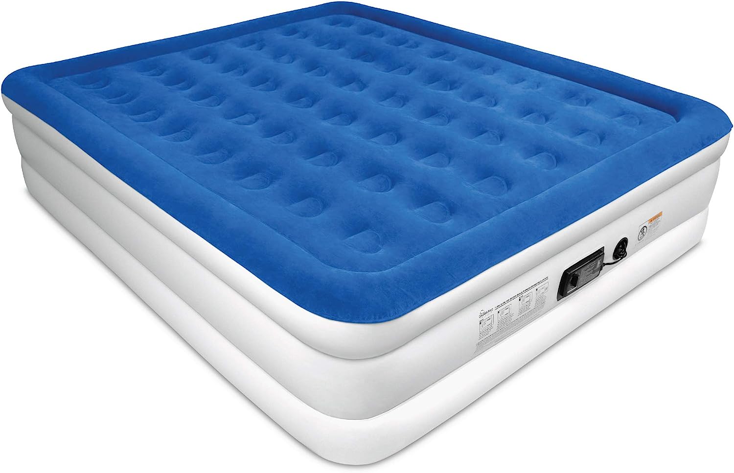 Luxury Air Mattress with ComfortCoil Technology & Built-in High Capacity Pump for Home & Camping- Double Height
