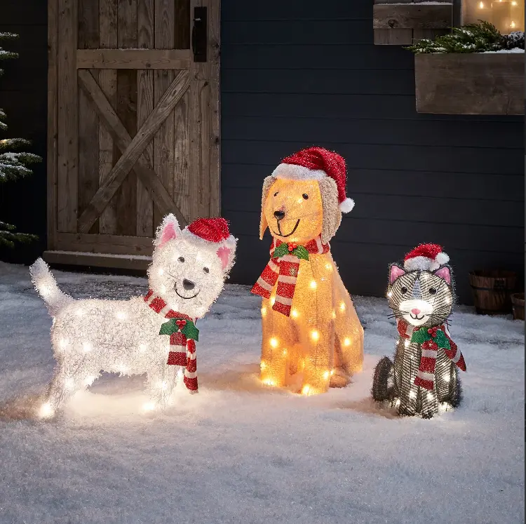 Cat Outdoor Christmas Figure