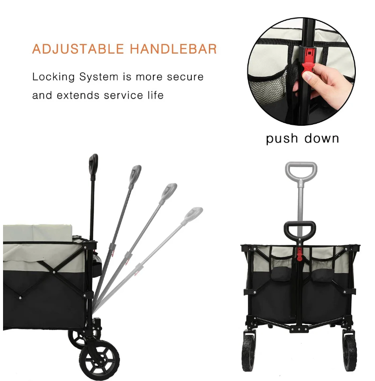 Collapsible Outdoor Utility Wagon with All-Terrain Beach Wheels