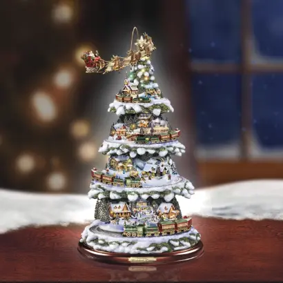 Animated Tabletop Christmas Tree with Train: Wonderland Express