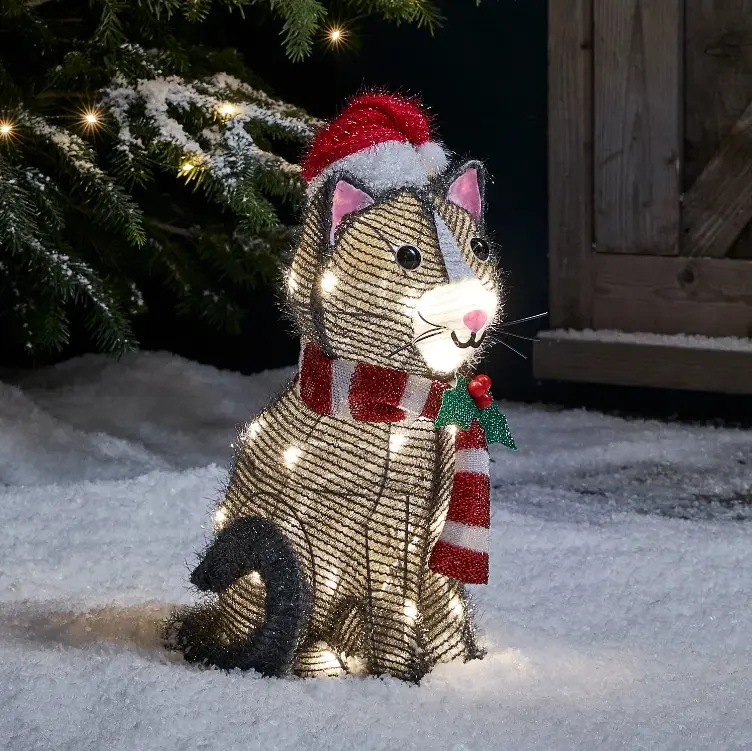 Cat Outdoor Christmas Figure