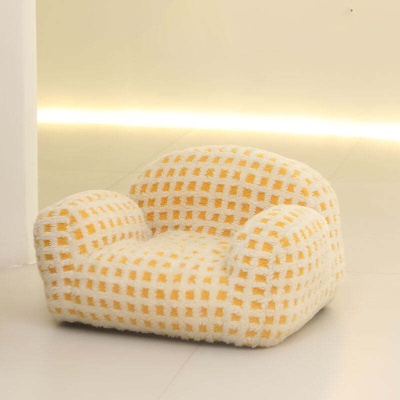 Poached Egg Lamb Velvet Pet Sofa Dog Recliner Cat Sofa