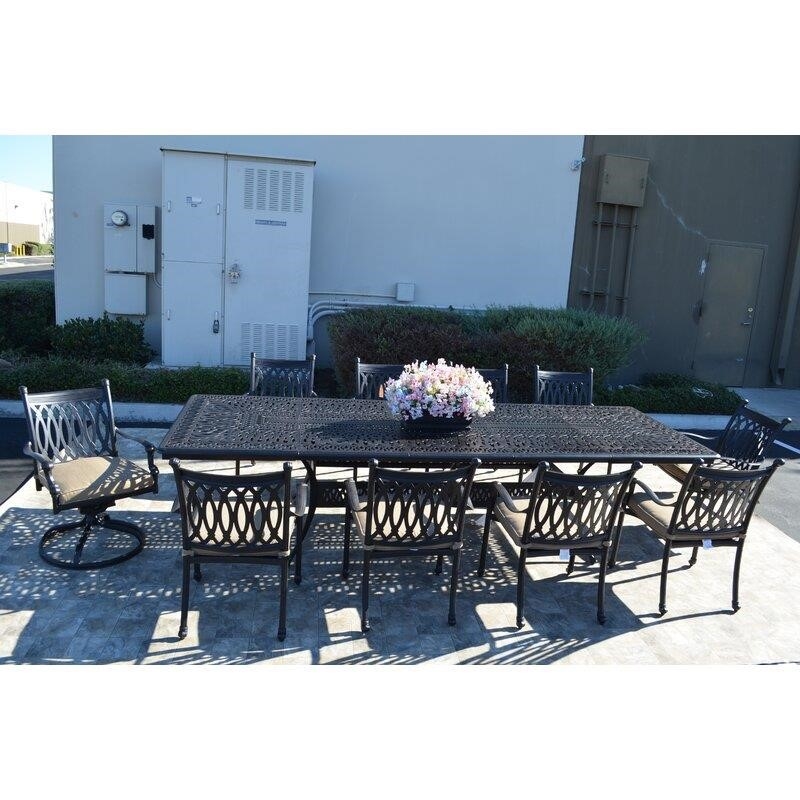 Kidder Rectangular 10 - Person 84'' Long Dining Set with Cushions
